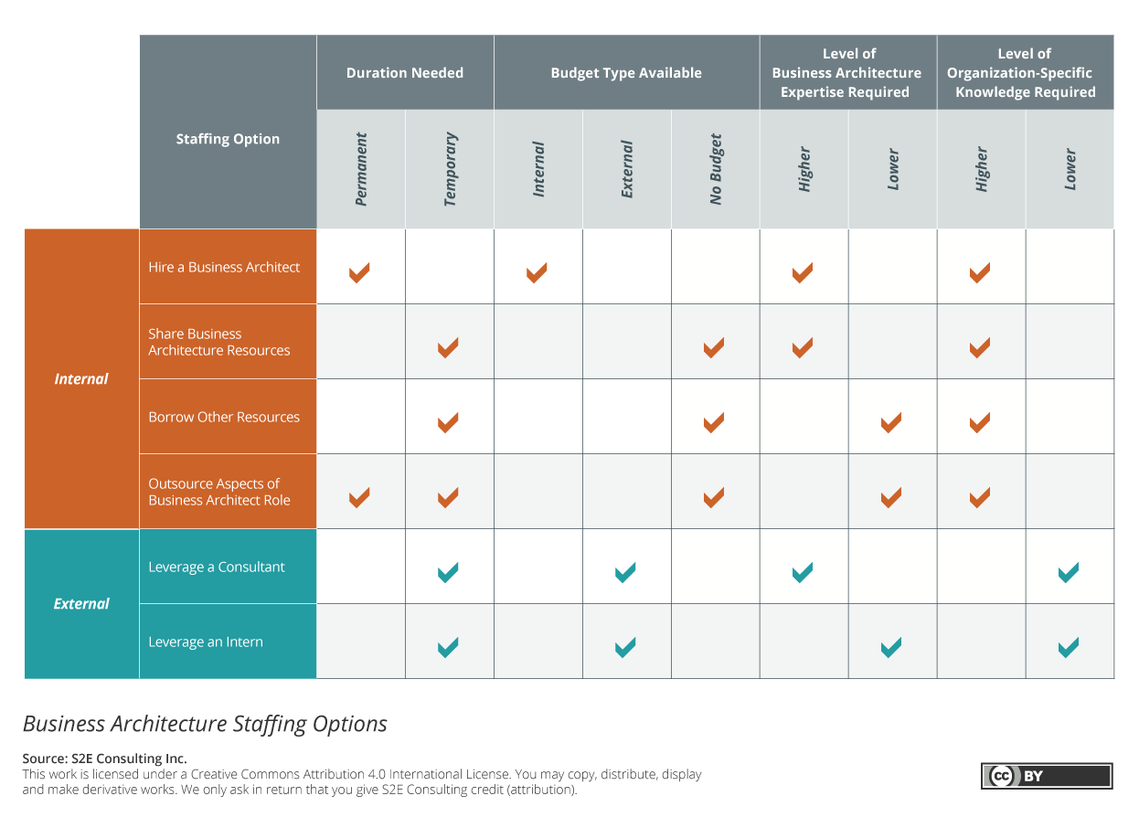 S2E Business Architecture Staffing Options