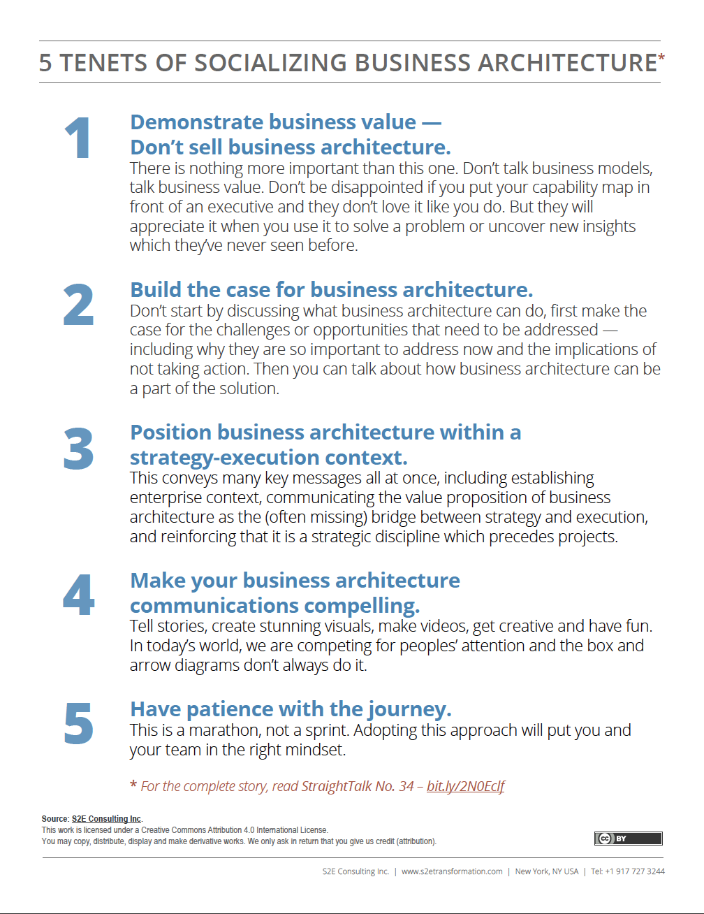 Five Tenets of Socializing Business Architecture